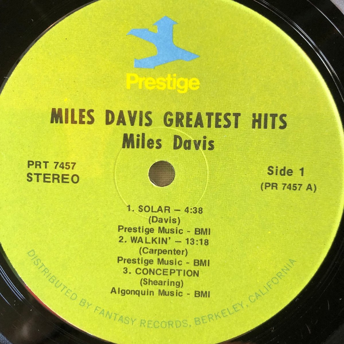 Miles Davis / Greatest Hits LP Prestige_画像3