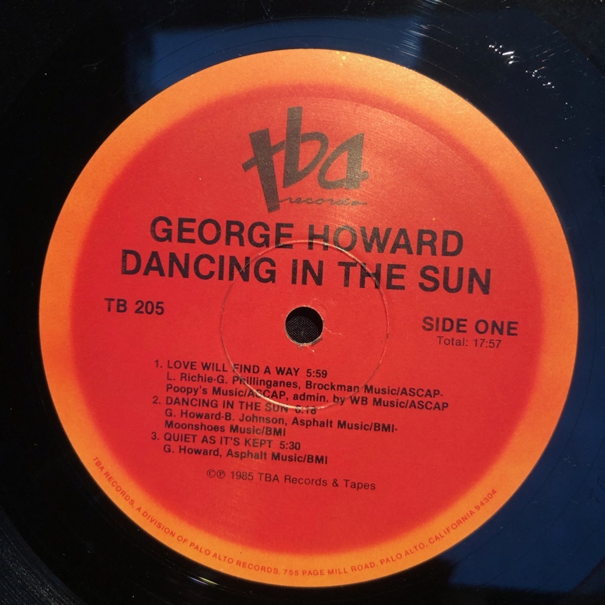 George Howard / Dancing In The Sun LP TBA Records & Tapes_画像3