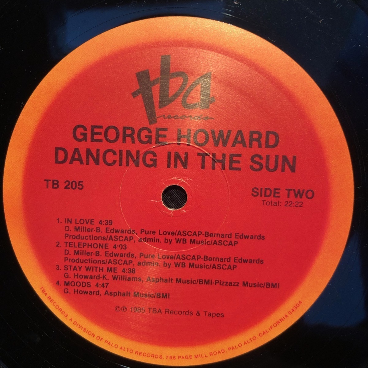 George Howard / Dancing In The Sun LP TBA Records & Tapes_画像5