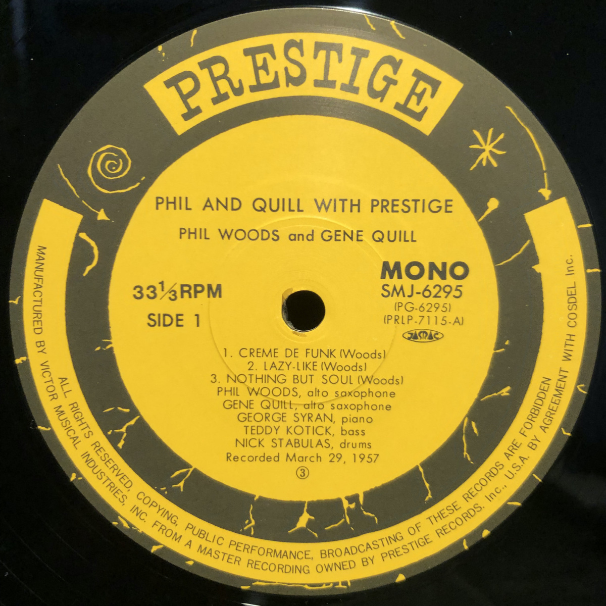 Phil Woods & Gene Quill Quintet / Phil & Quill With Prestige LP PRESTIGE・VICTOR_画像3