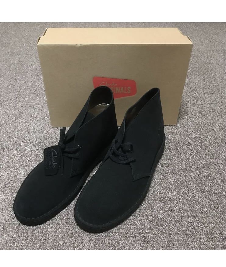 新品】Clarks/クラークス スエード デザートブーツ 26cm 黒 新品】Clarks/クラークス スエード デザートブーツ 26cm 黒