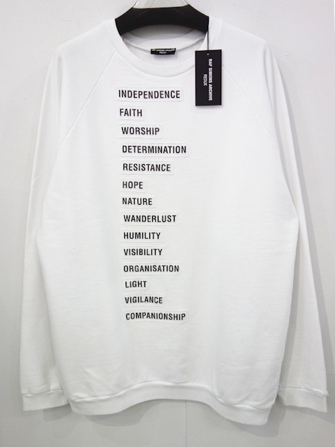 新品 国内 正規品 ラフシモンズ アーカイブ リダックス 02ss パッチワーク スウェット 白 ホワイト XL RAF SIMONS ARCHIVE REDUX Sweat 秋_画像3