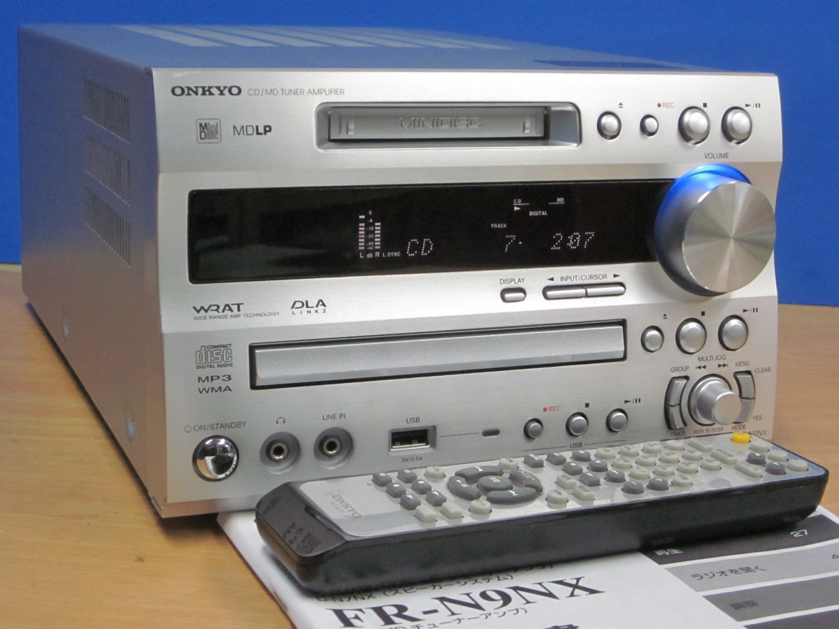 ONKYO☆良品 メンテ済 動作良好☆高音質 CD/MD/USB/TUNERアンプ☆付属