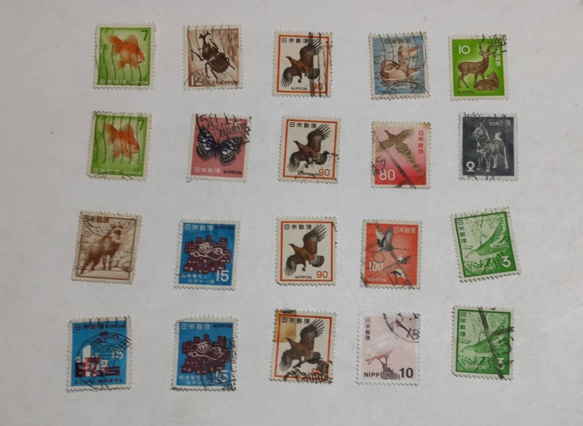  goldfish * duck deer * rhinoceros beetle * oo purple * dog wasi*osidoli*yamadoli other used stamp * all 20 sheets [ free shipping ][ bear ... stamp ]00800529