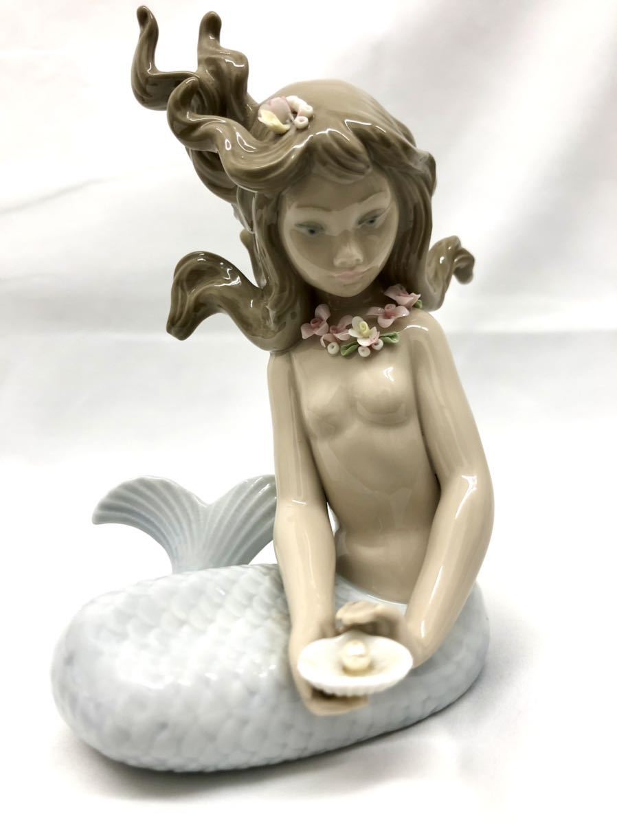 LLADRO リヤドロ フィギュリン 陶器人形 人魚 パール付き 刻印あり www