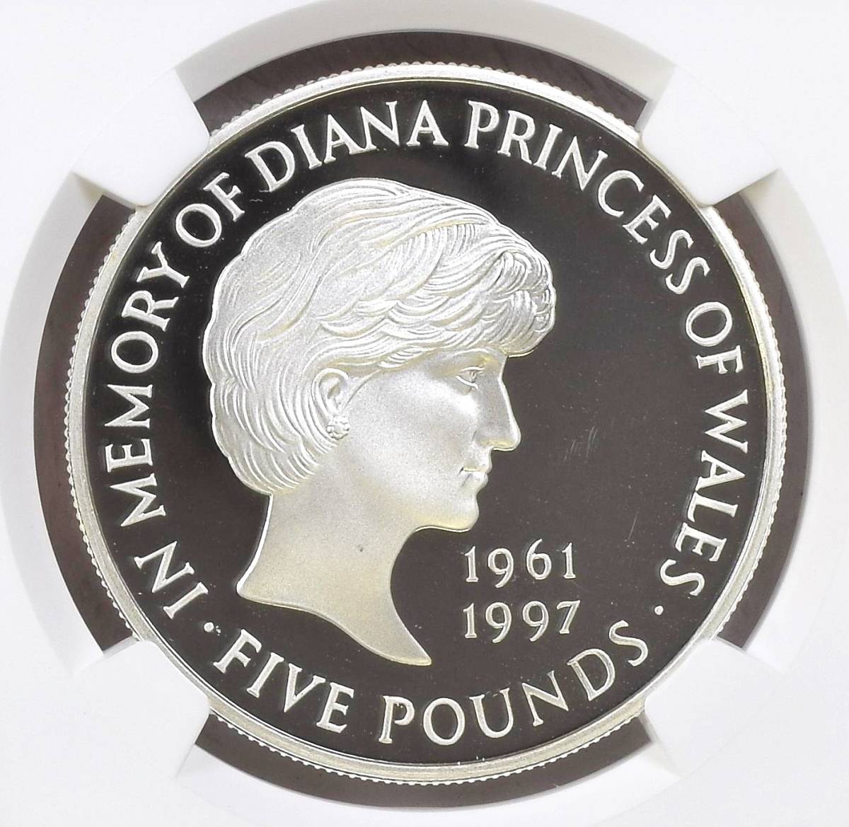 1999年 英国 イギリス ダイアナ妃追悼 5ポンド プルーフ 銀貨 NGC PF68