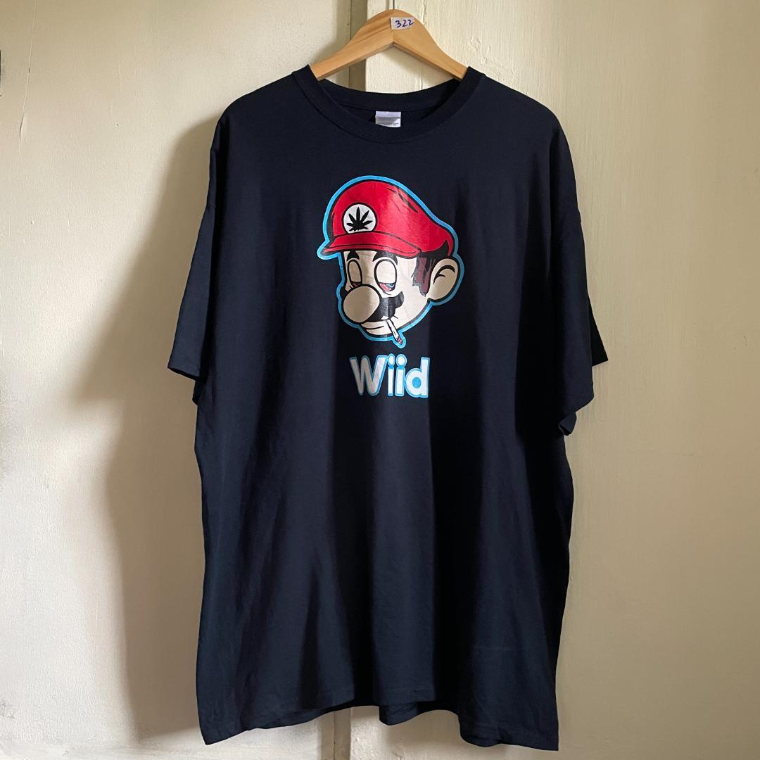 【322】マリオ Wiid Tシャツ 2000年代 ヴィンテージ mario 煙草 2XL XXL 古着 マリファナ ラリってる_画像2