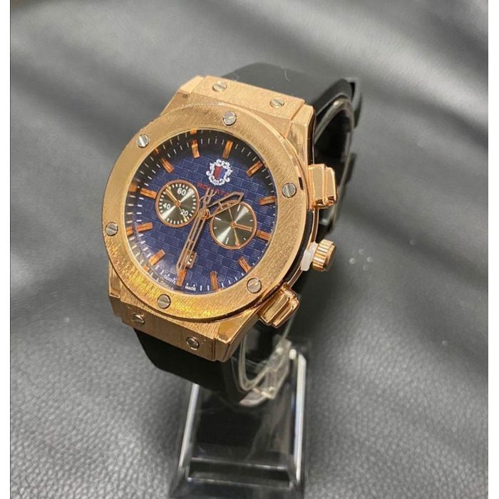 お気にいる 新品 RONATA オマージュウォッチ ブラウンフェイスラバーバンドメンズ腕時計