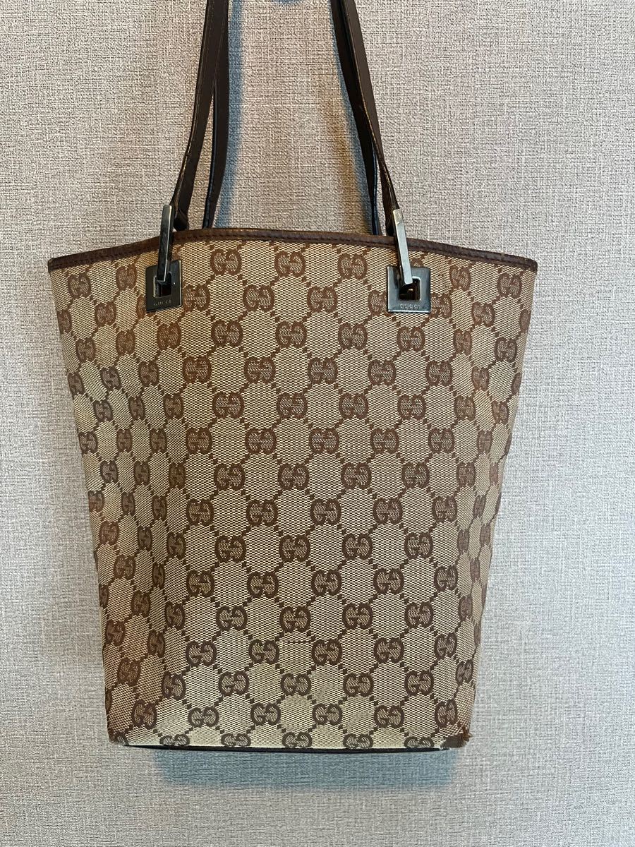 GUCCI グッチ GGキャンバス トートバッグ パープル レザー 31244-