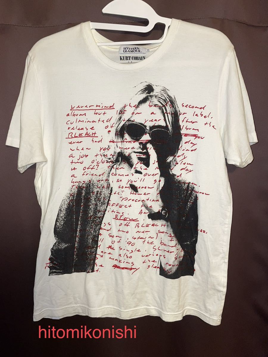 送料無料 1円～美品 木村拓哉さん着用 HYSTERIC GLAMOUR Tシャツ 白 white M ヒステリックグラマー HG キムタク NIRVANA kurt cobain_画像1