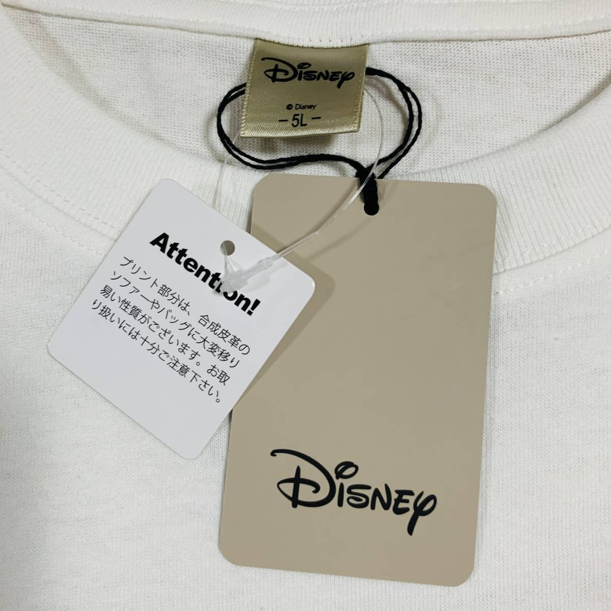 Diesny Mickey Mouse - MEN Tシャツ 5L 大きめのサイズ カットソー クルーネック Tシャツ 白色 リュックサック (タグ付き新品未着用品)_画像8
