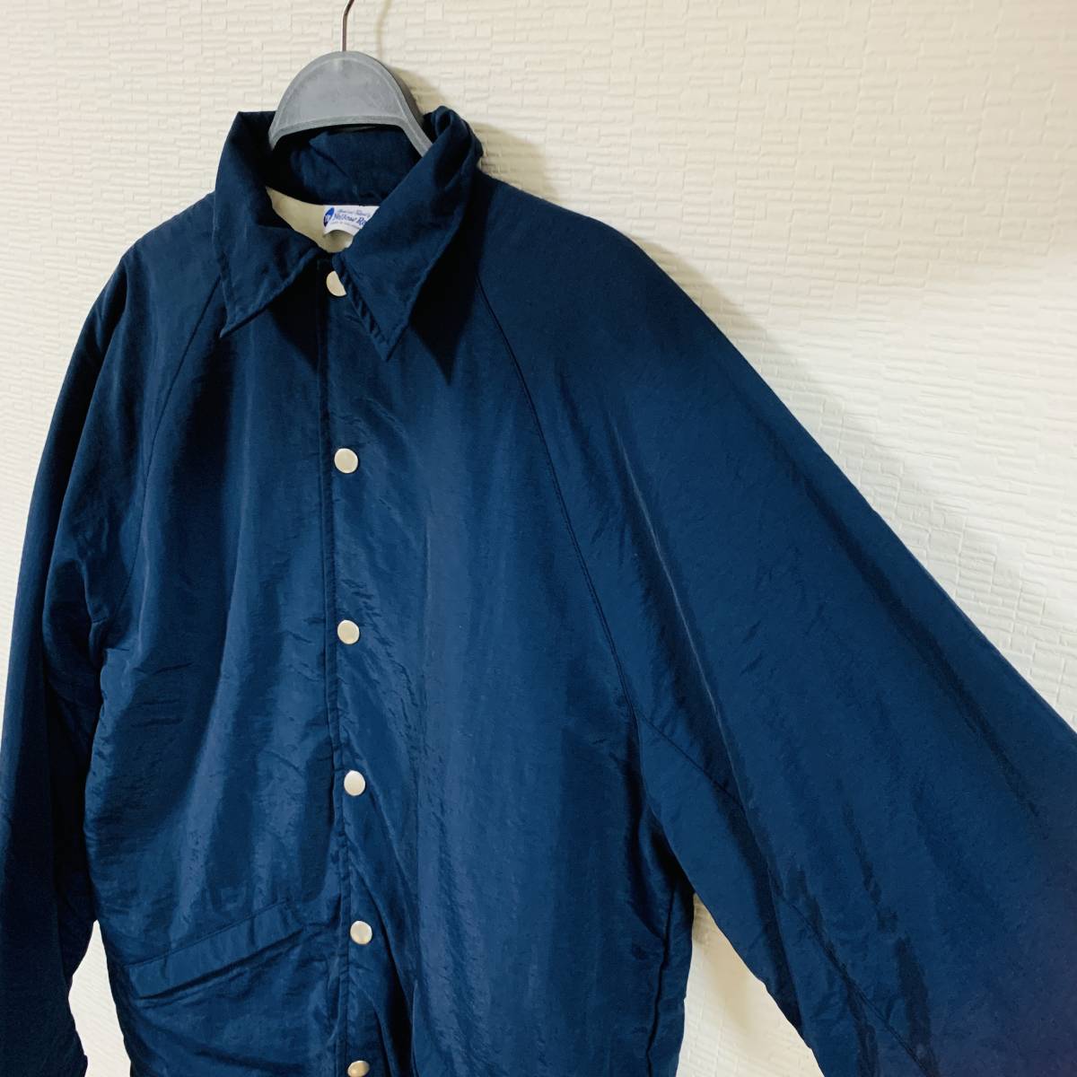 Yellow Rat (イエローラット) - MEN コーチジャケット Sサイズ NAVY 紺色 Made in USA アメリカ製 USAサイズ (タグ付き新品未着用品)_実際の商品です②