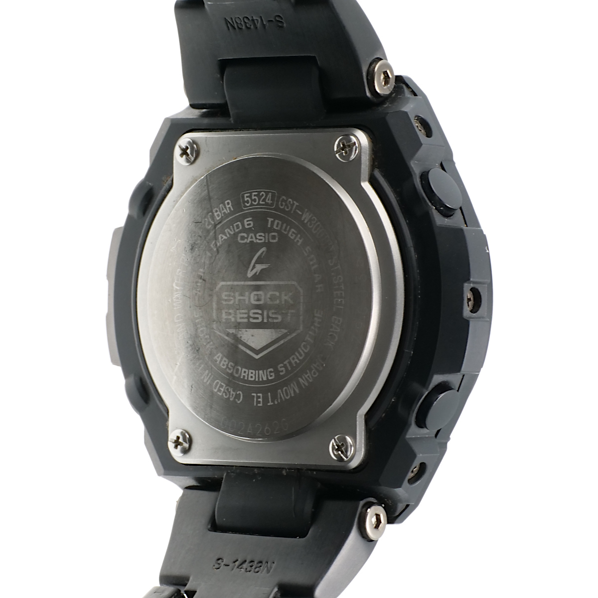 CASIO カシオ　G-SHOCK　GST-W300BD　ブラック文字盤　樹脂/ステンレス/タフソーラー/電波時計　メンズ　中古AB【辻屋質店W0325】_画像3