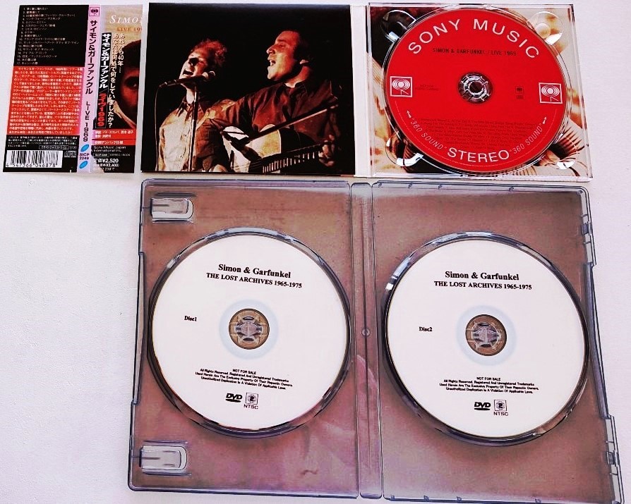 【送料無料】サイモン＆ガーファンクルCD[Simon＆Garfunkel /LIVE1969]+希少盤2DVD[Simon＆Garfunkel/Video-Anthology 1965-1975]輸入盤