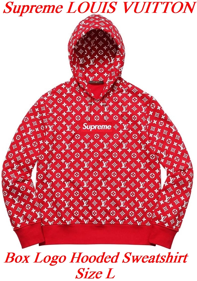 LOUIS VUITTON Supreme Box Logo Hooded Sweatshirt Size L 国内正規 シュプリーム ルイヴィトン ボックスロゴ パーカー モノグラムTシャツ_画像1