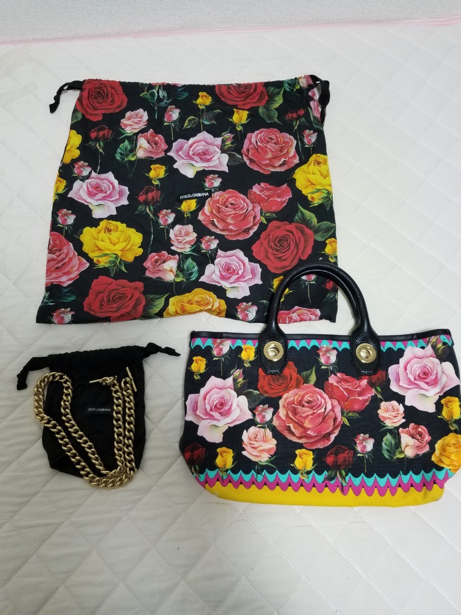 最終値下げ DOLCE&GABBANA ドルガバ ローズ ハンドバッグ トートバッグ 花柄