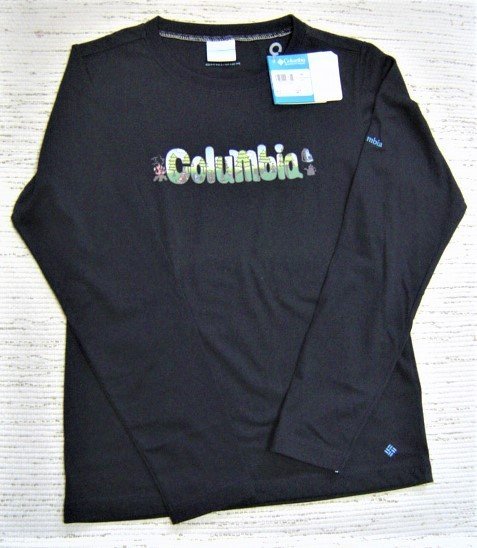 セール 15% columbiab コロンビア レディース 女性 PL2128 ロゴプリント Tシャツ 長袖 黒 M _画像1