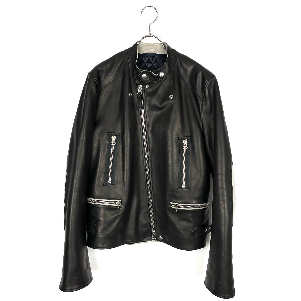 人気ブランド Biker Leather LANVIN(ランバン) Jacket 3 (black) 男性