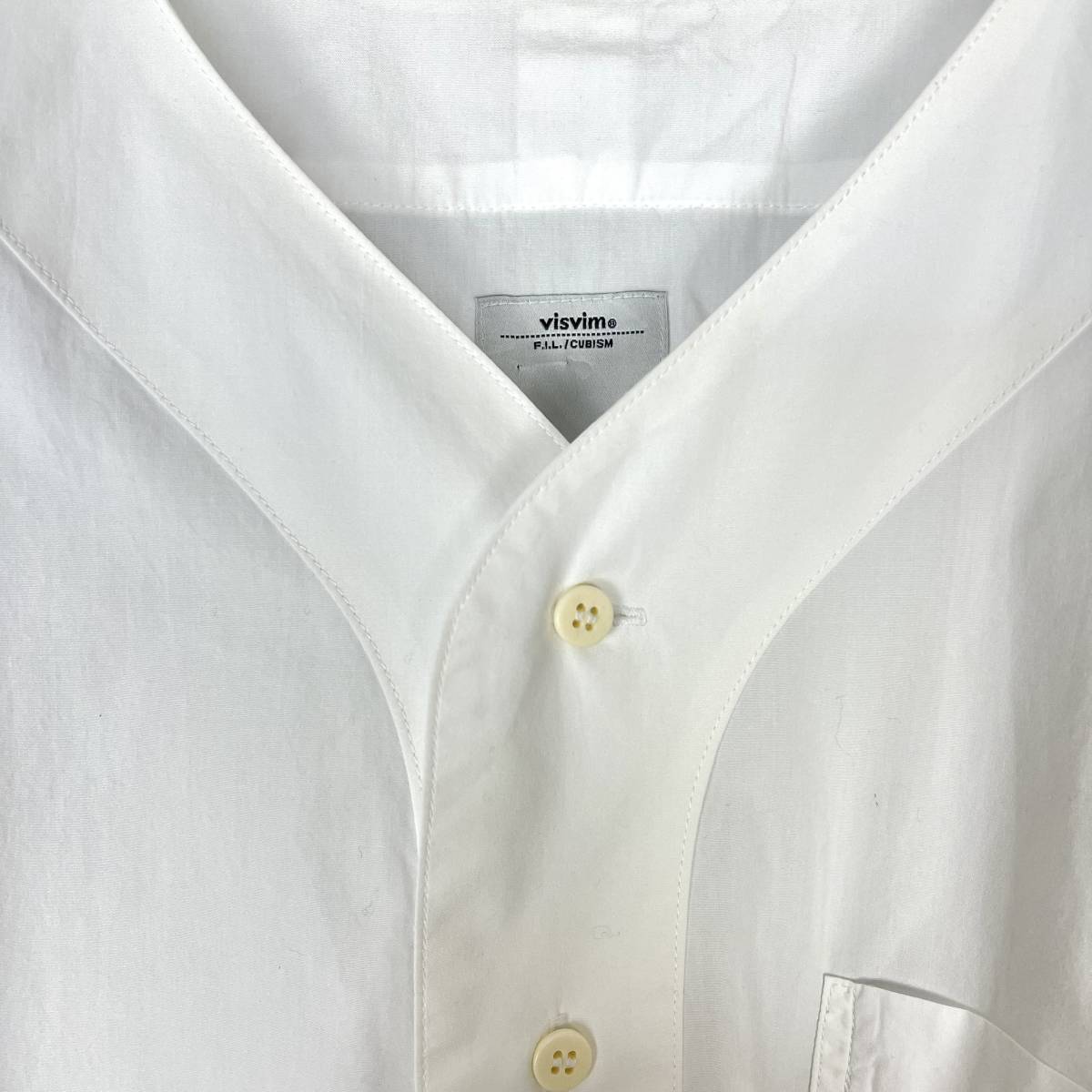 VISVIM(ビズビム) FREE EDGE SHIRT BASEBALL COLLAR *F.I.L. EXCLUSIVE 17AW (white) 2_画像3