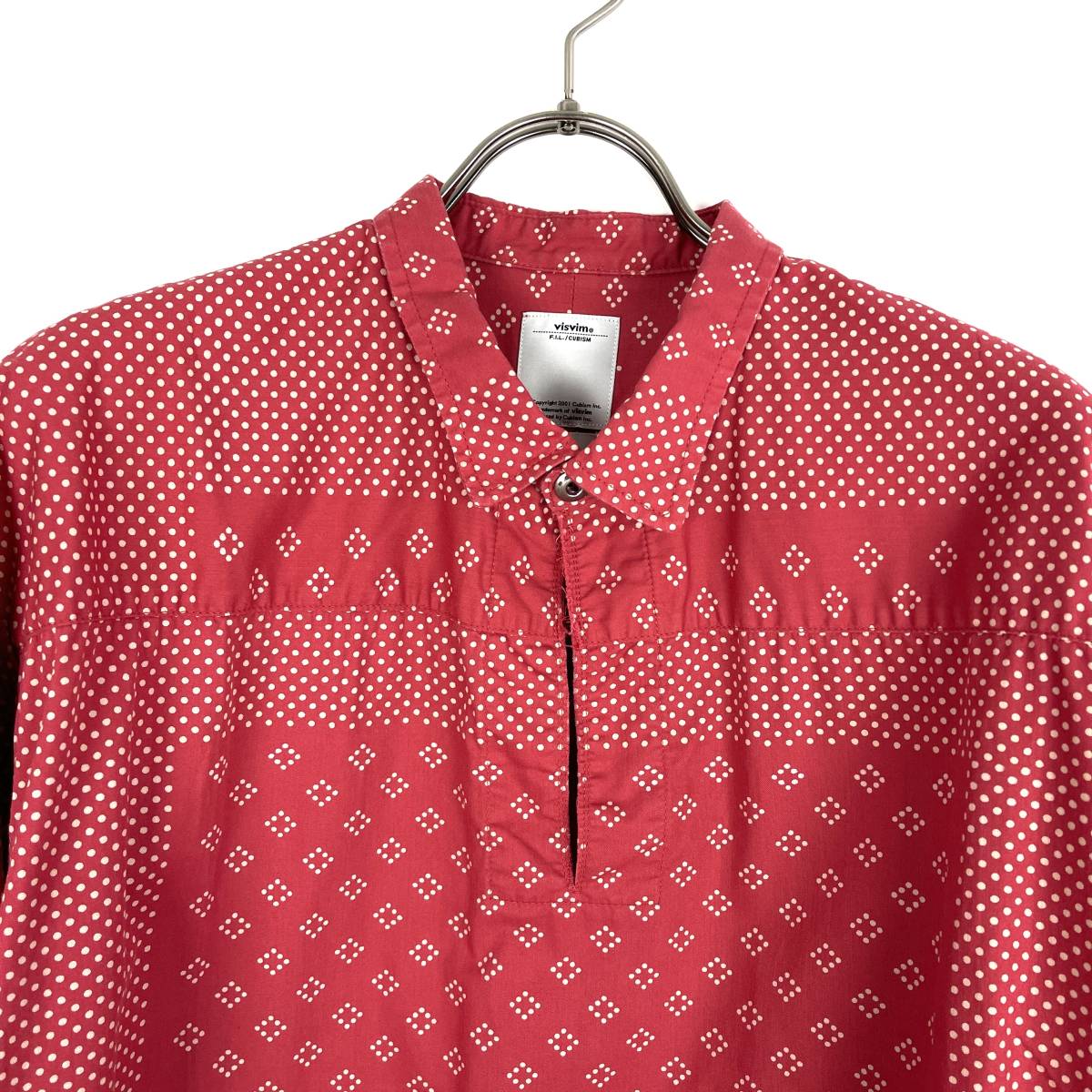 【20%OFF】VISVIM(ビズビム) KERCHIEF DOTS TUNIC SHIRT 14SS (red) 1_画像2