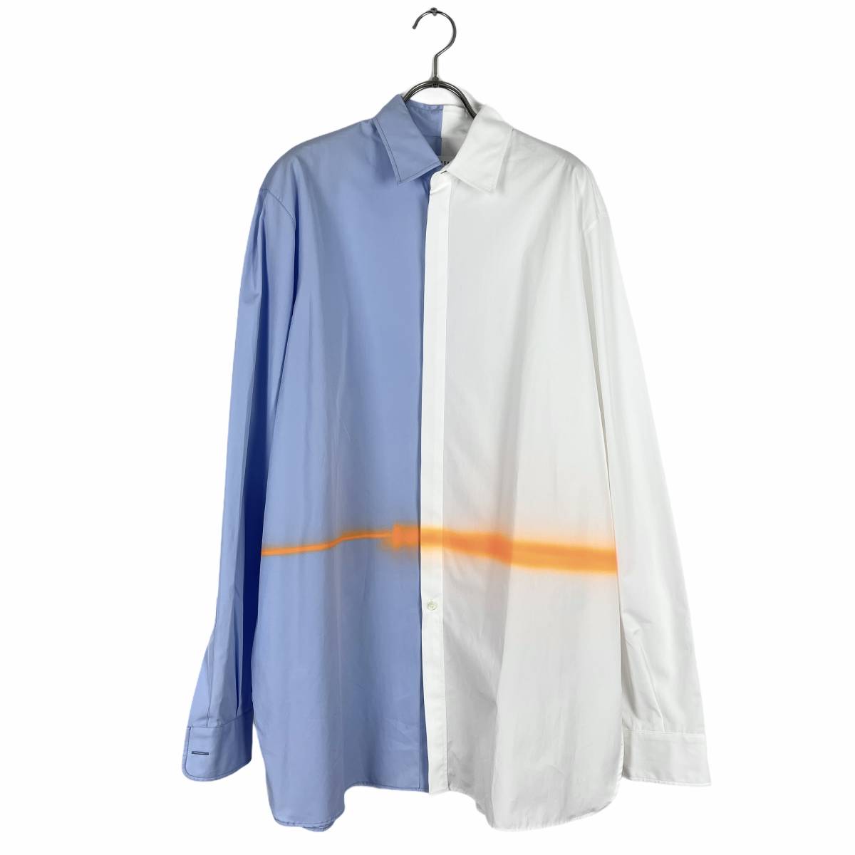 Maison Margiela(メゾン マルジェラ) Sprayed Stripe Shirt 17AW (white×blue）_画像1