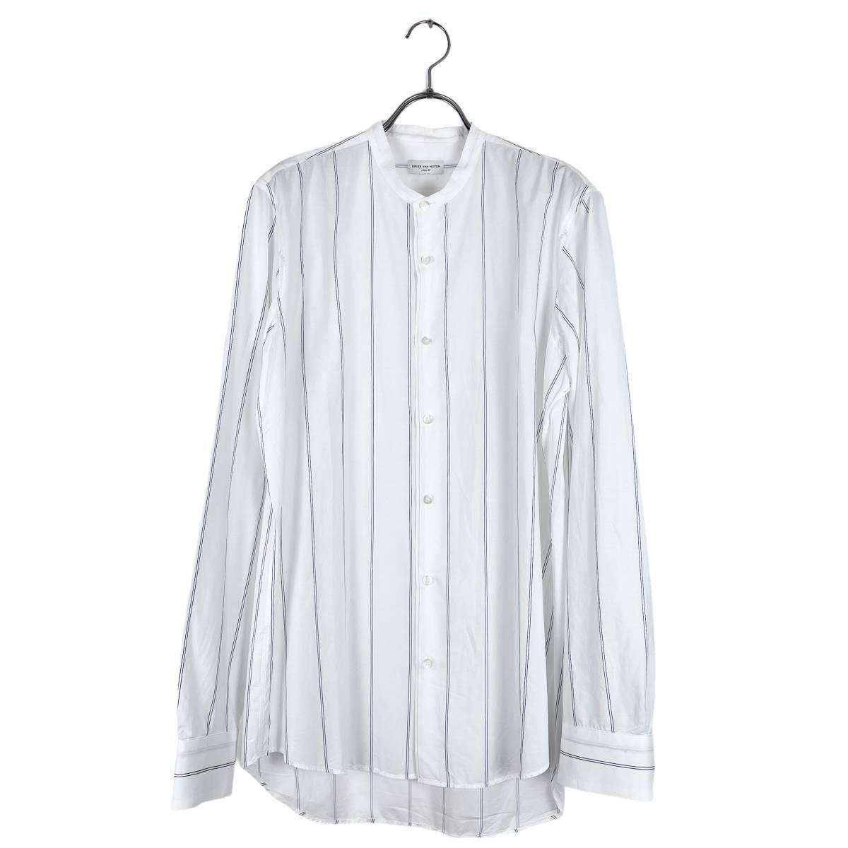 Dries Van Noten(ドリス ヴァン ノッテン) collarless stripe shirts（white）