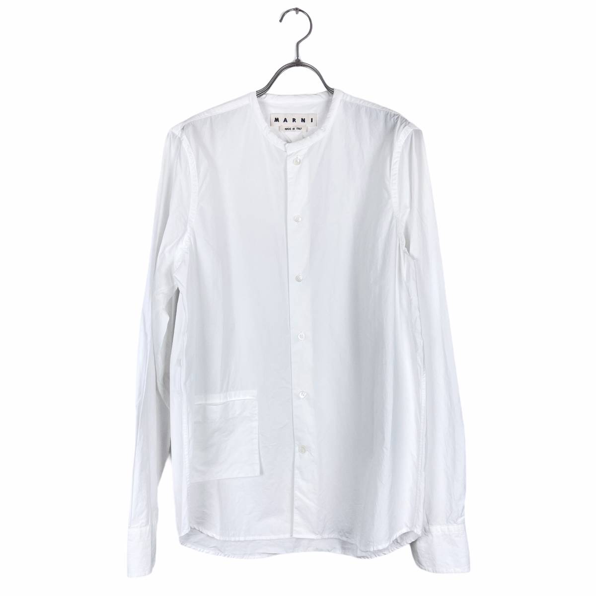 MARNI(マルニ）L/S collarless shirts (white）