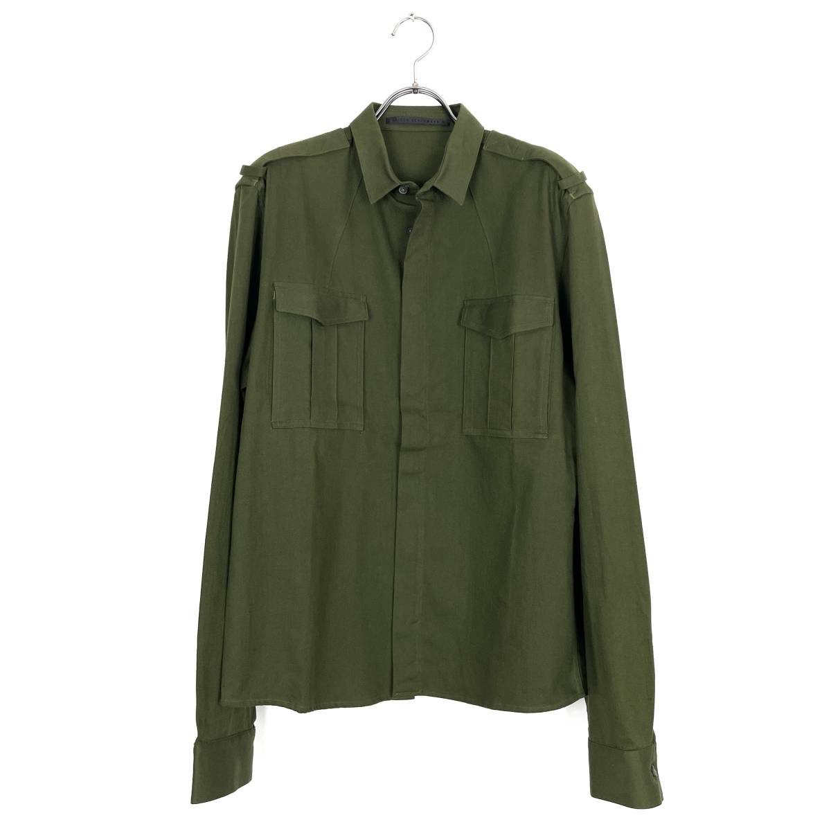 HAIDER ACKERMANN(ハイダーアッカーマン) fly front L/S shirt (khaki)