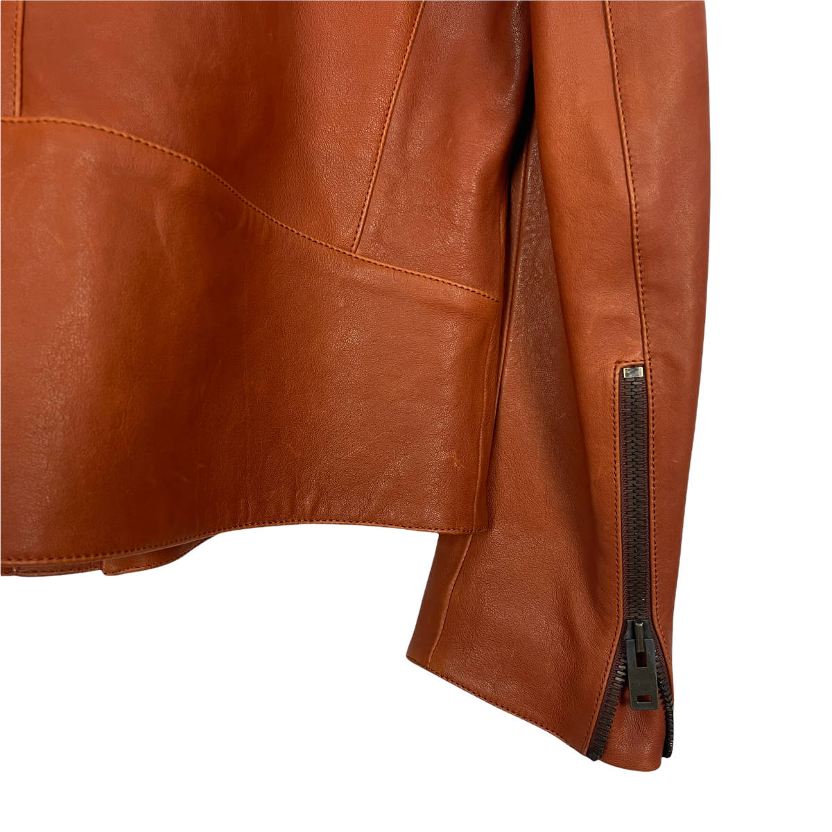 Maison Margiela(メゾン マルジェラ)八の字 leather riders jacket 2016 (orange)_画像6