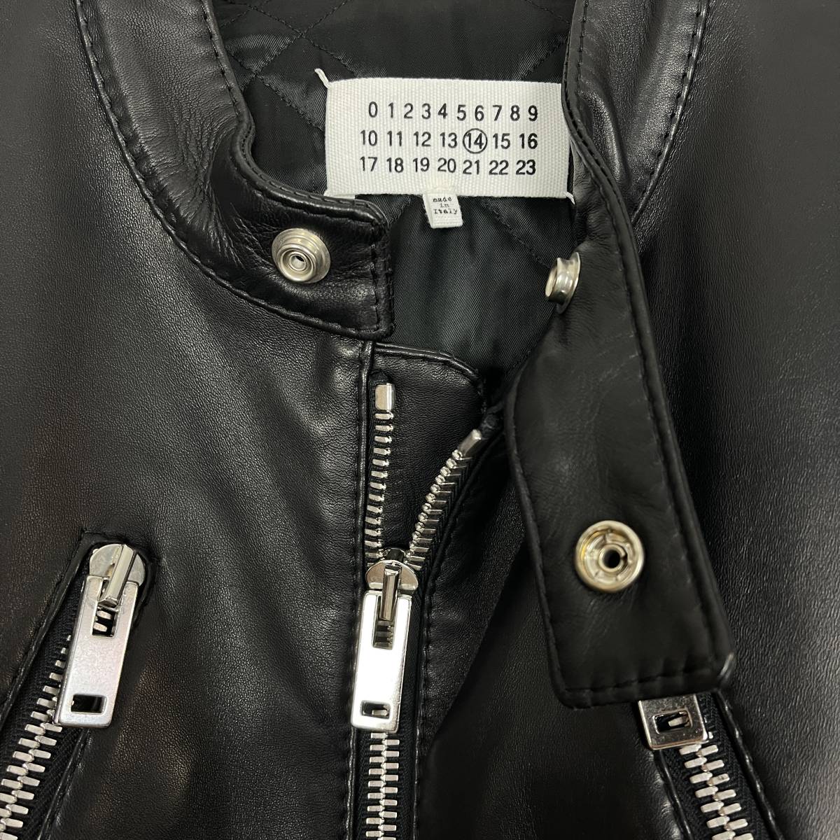 Maison Margiela(メゾン マルジェラ) 八の字 leather jacket 2015 (black)_画像8