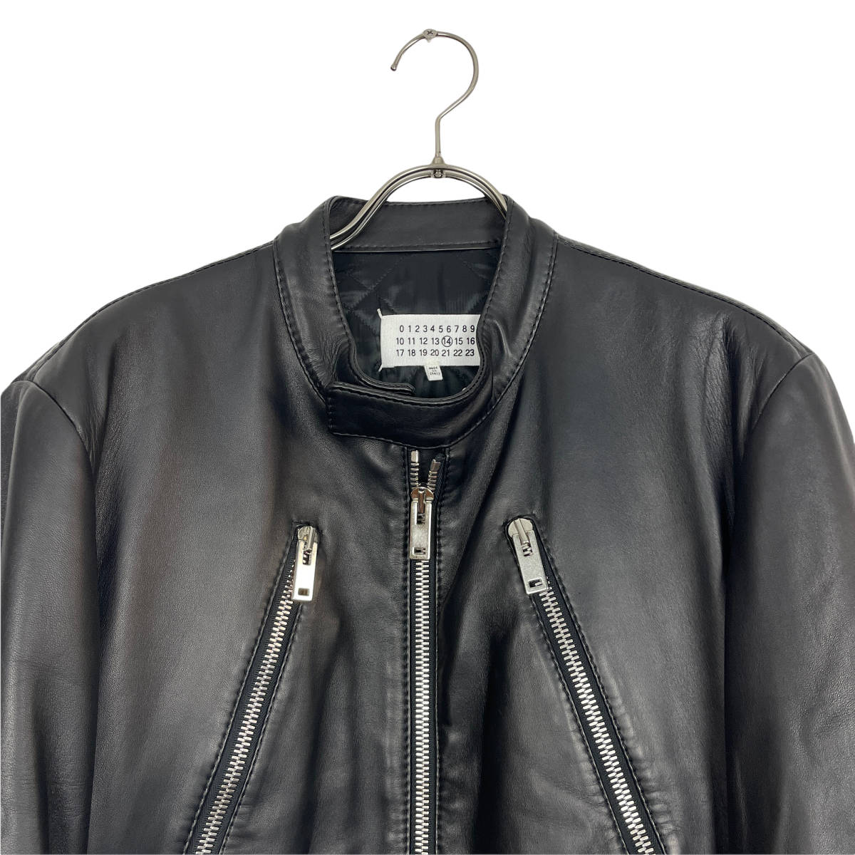 Maison Margiela(メゾン マルジェラ) 八の字 leather jacket 2015 (black)_画像2