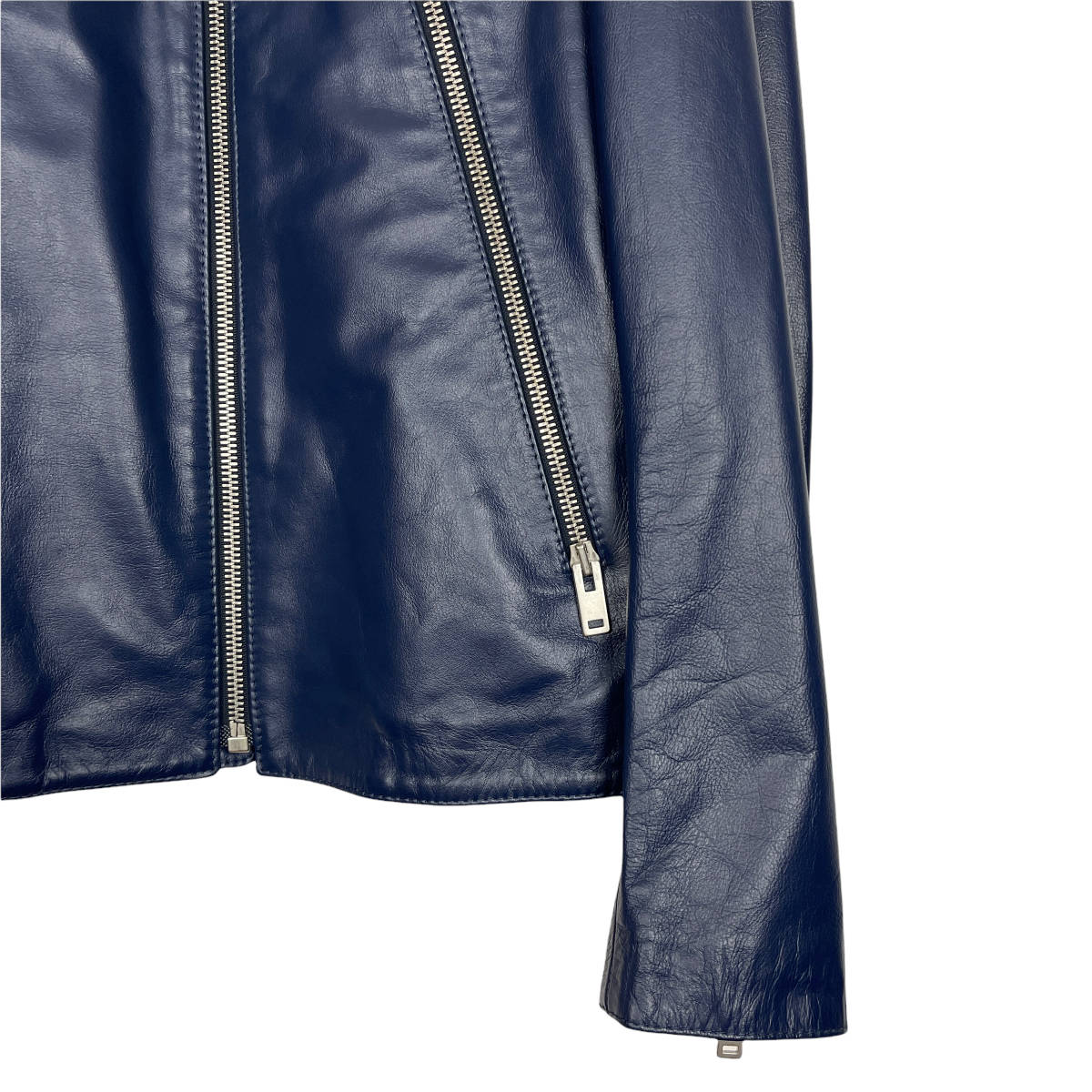 Maison Margiela(メゾン マルジェラ) 八の字 leather jacket 2016 (navy)_画像3