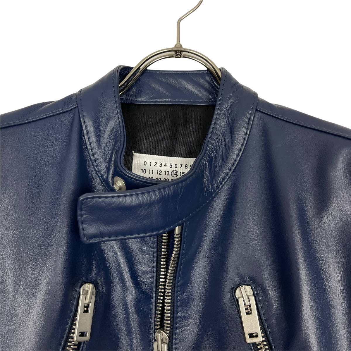 Maison Margiela(メゾン マルジェラ) 八の字 leather jacket 2016 (navy)_画像2