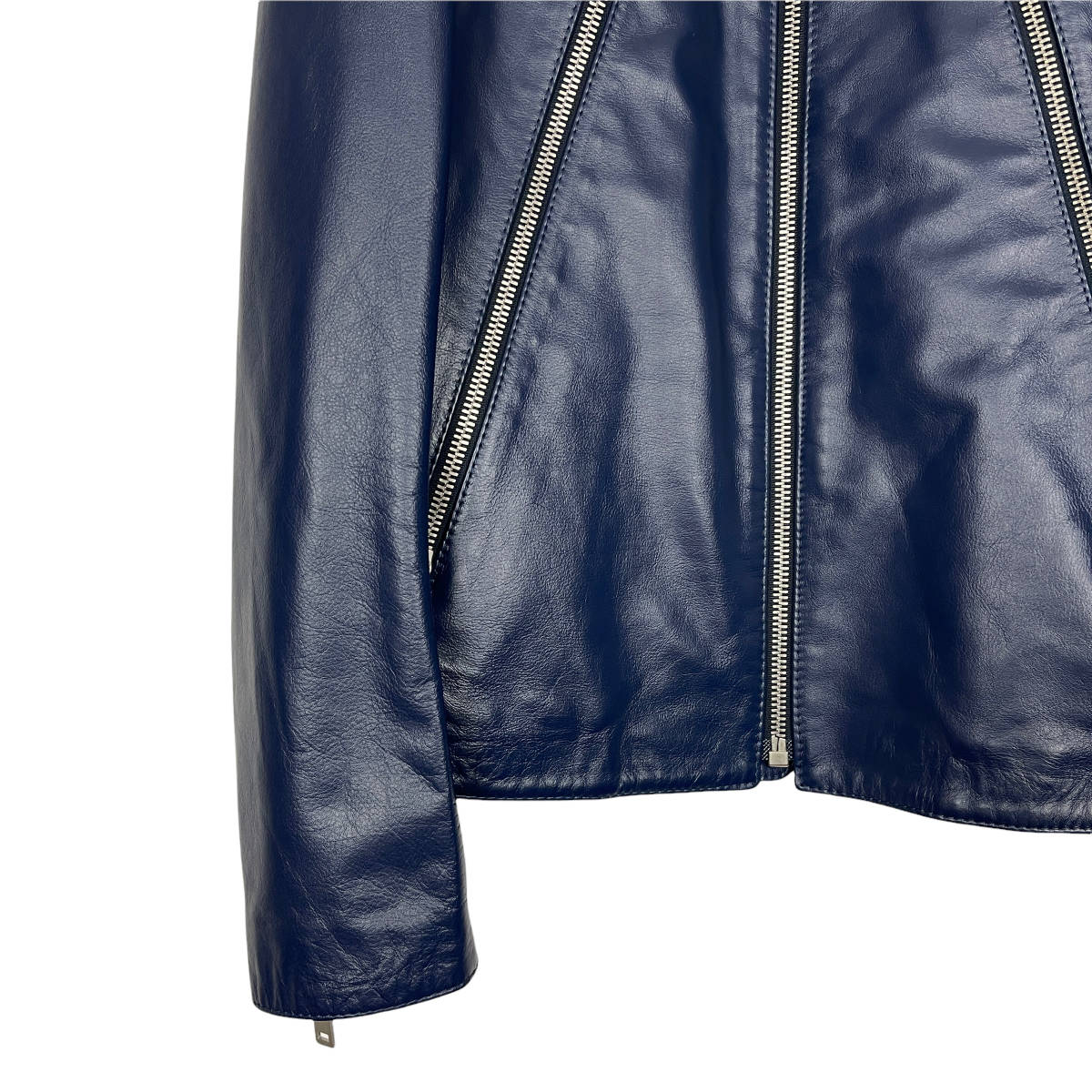 Maison Margiela(メゾン マルジェラ) 八の字 leather jacket 2016 (navy)