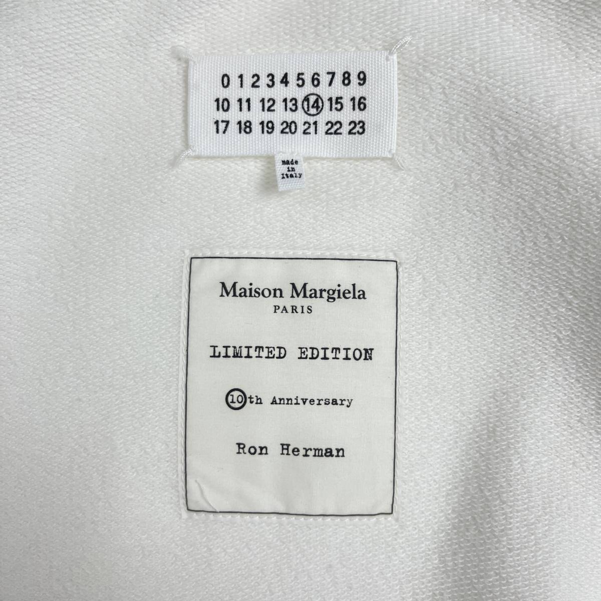 Maison Margiela × Ron Herman (メゾン マルジェラ × ロンハーマン) エルボーパッチスウェット 10th anniversary (white)_画像6