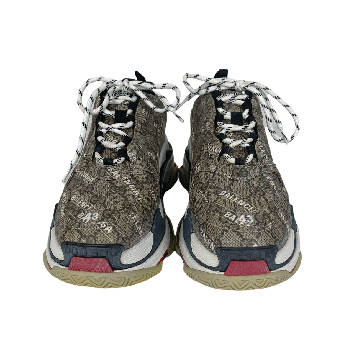 BALENCIAGA x GUCCI (バレンシアガ×グッチ) TRIPLE S TRAINERS トリプルエスレースアップスニーカー 43 beige)|PayPayフリマ バレンシアガ BALENCIAGA ベージュ 黒色 ブラック スニーカー