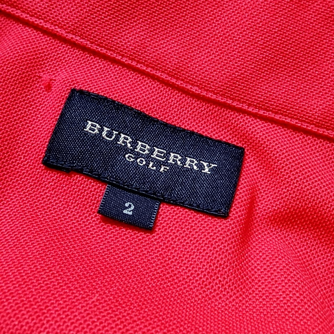 BURBERRY GOLF バーバリー ゴルフ 半袖ポロシャツ 赤 三陽商会 サイズ2 f73_画像9