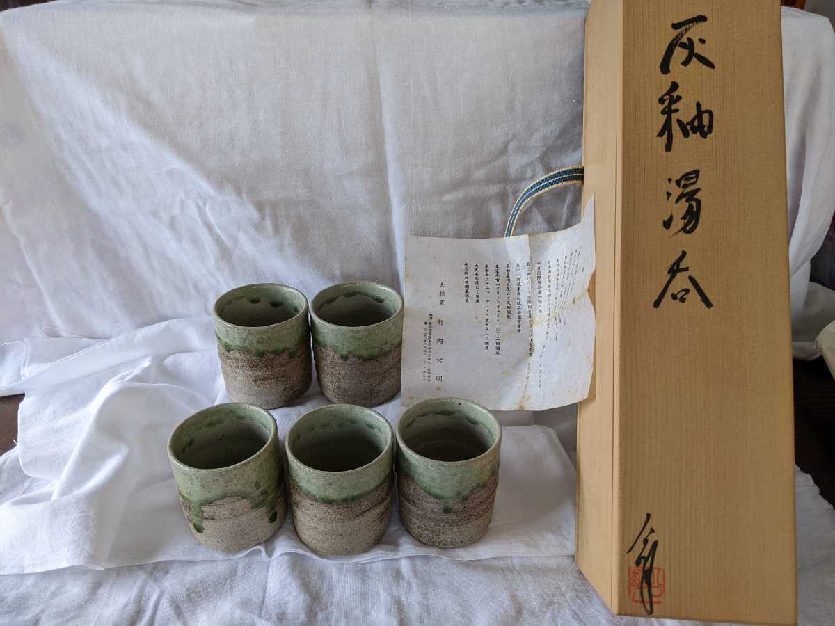 美品 未使用 湯呑み 常滑焼 大祖窯 竹内公明作 灰釉湯呑 5客揃 グリーン系 軽い 箱あり Expopedras Com Br 美品 未使用 湯呑み 常滑焼 大祖窯 竹内公明作 灰釉湯呑 5客揃 グリーン系 軽い 箱あり Expopedras Com Br