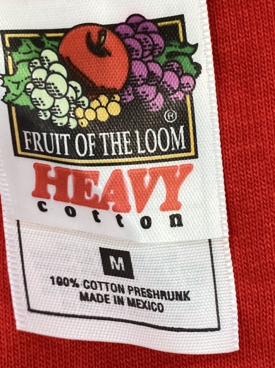 【A4411N132】フルーツ・オブ・ザ・ルーム　Tシャツ Mサイズ FRUIT OF THE LOOM HEAVY COTTON 赤　レッド　デッドストック？_画像2