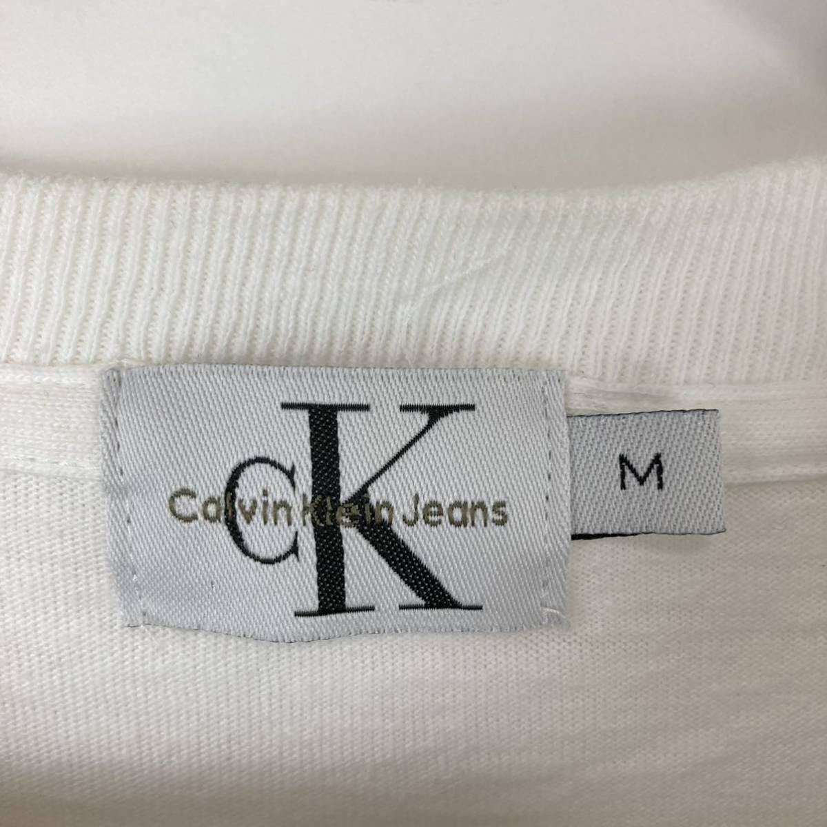 Calvin Klein カルバンクライン メンズ 半袖 Tシャツ カットソー トップス コットン ロゴ 無地 シンプル ホワイト 白色 Mサイズ カジュアル