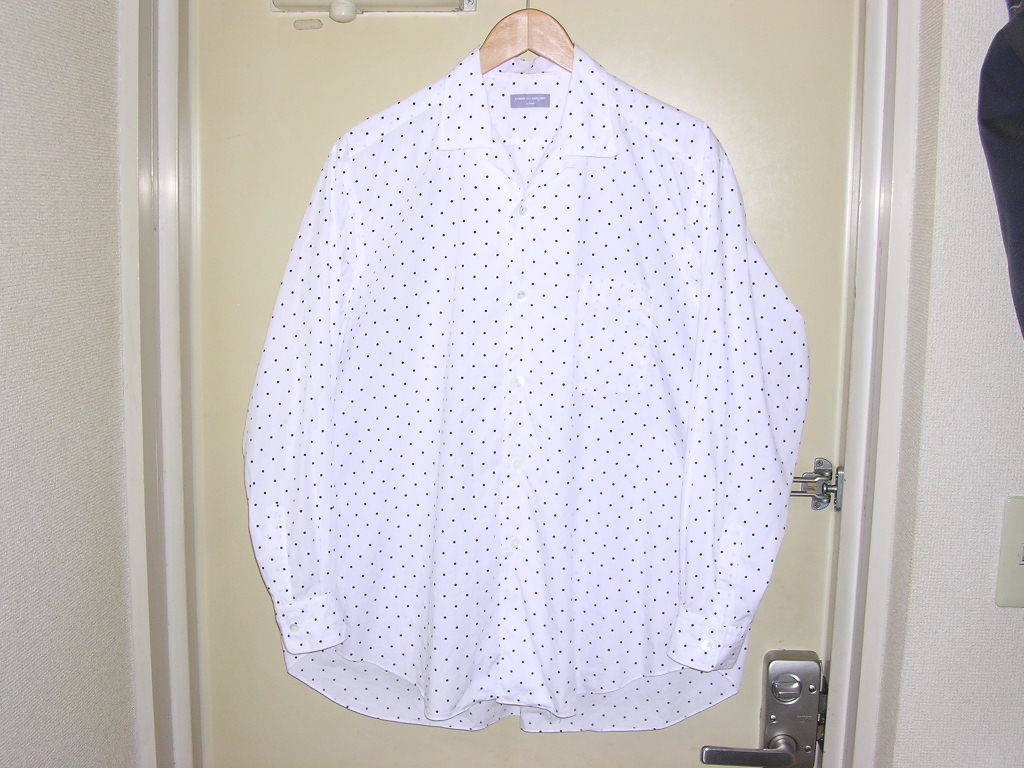 AD1989 コムデギャルソン オム COMME des GARCONS HOMME ポルカドット オープンカラーシャツ 白 vintage old 開襟 80s 90s アーカイブ_画像3
