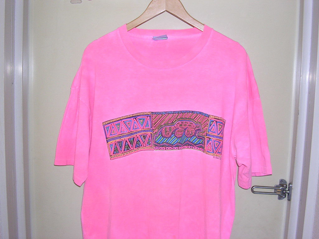 80s 90s USA製 ジミーズ JIMMY'Z 1990 Tシャツ ネオンピンク vintage old surf skate Life's a beach powell SANTA CRUZの画像1