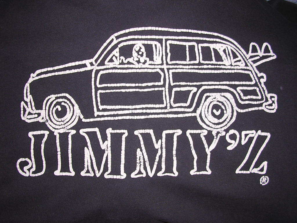 80s 90s USA製 ジミーズ JIMMY'Z ウッディーワゴン Tシャツ M 黒 vintage old surf skate Life's a beach powell SANTA CRUZ_画像1