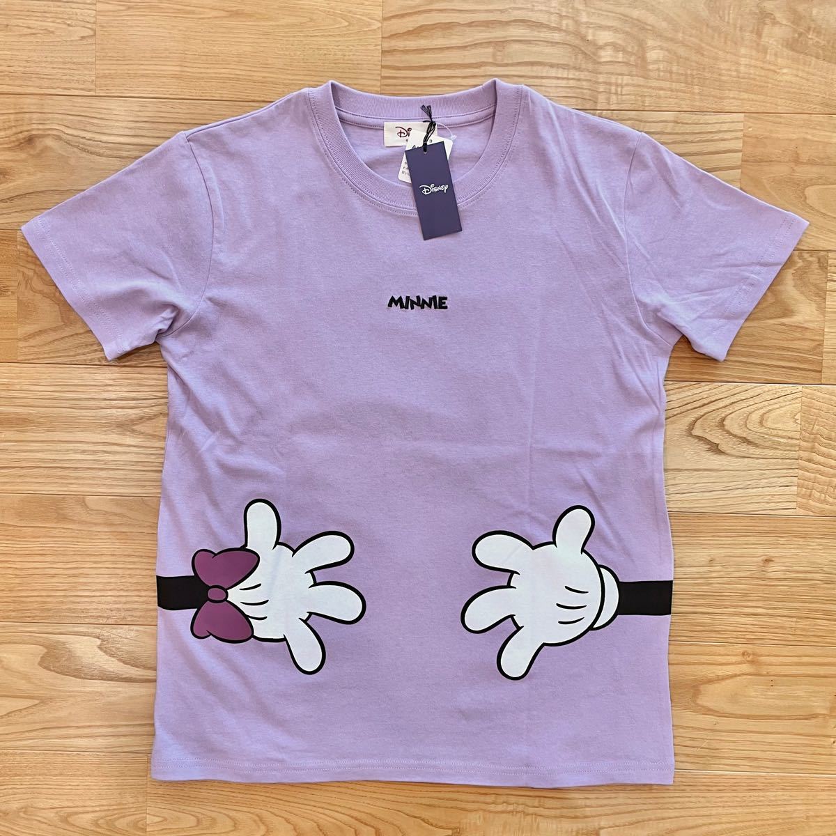 《SALE》【M】ミニー つながる 半袖Tシャツ レディース●Disney メンズ　ペアルック　ファミリーコーデ　ディズニーランド