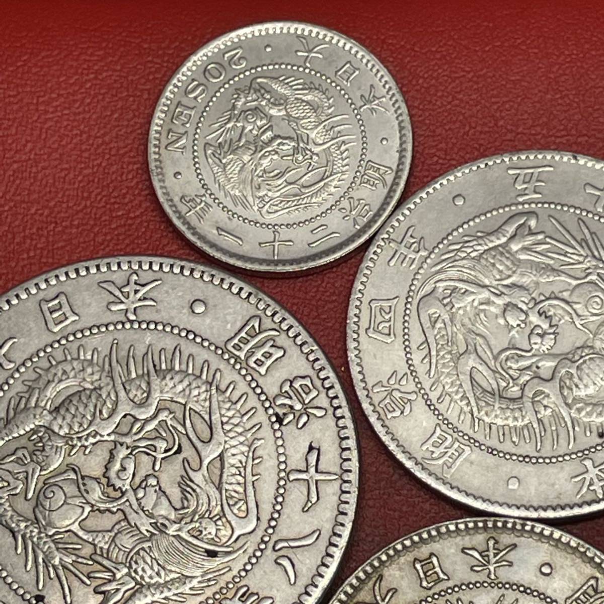 古銭 竜50銭銀貨3枚 旭日50銭銀貨7枚 竜20銭銀貨9枚 コイン karatebih.ba