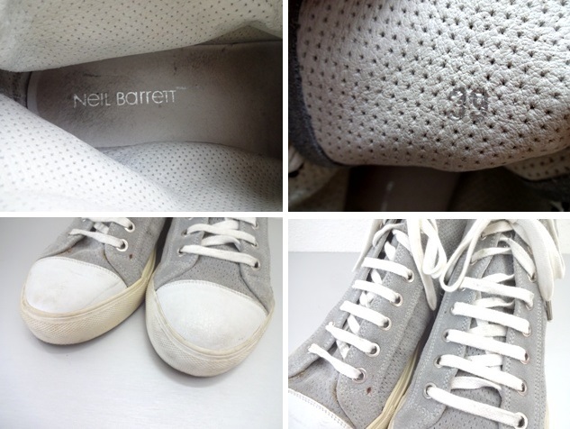 イタリア製■NeIL Barrett：ニールバレット■上質 牛革 パンチング加工 カウレザー ハイカット スニーカー■グレー■size39(24.5～25cm)_画像9