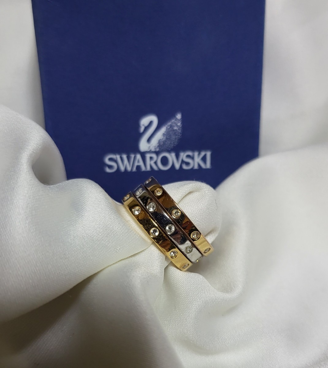 SWAROVSKI スワロフスキー 3連リング サイズL 17号|Yahoo SWAROVSKI スワロフスキー 3連リング サイズL 17号|Yahoo