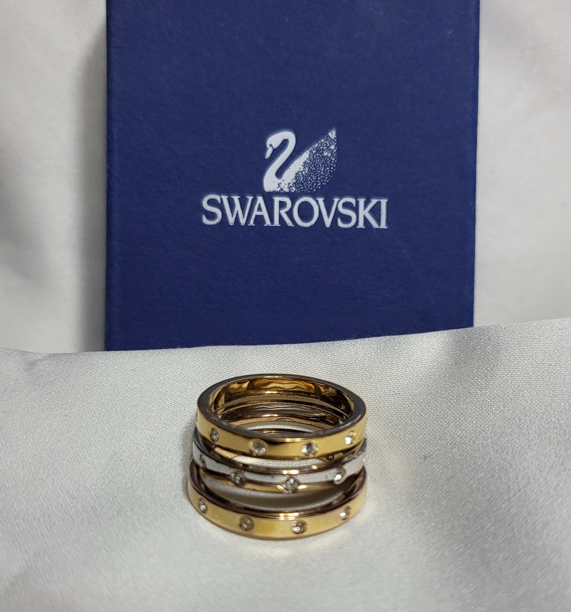 SWAROVSKI スワロフスキー 3連リング サイズL 17号|Yahoo SWAROVSKI スワロフスキー 3連リング サイズL 17号|Yahoo