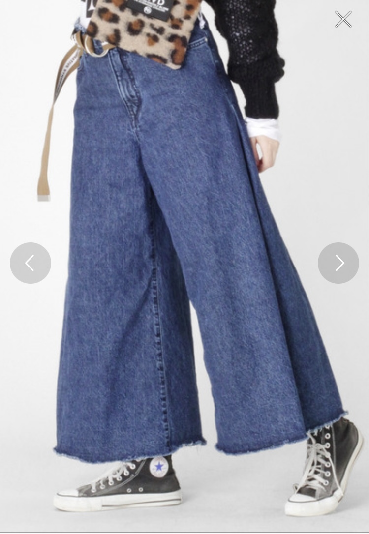  adult possible love * RNA * Denim wide pants indigo / cut off / buggy / gaucho /a-ruene-/ lady's 