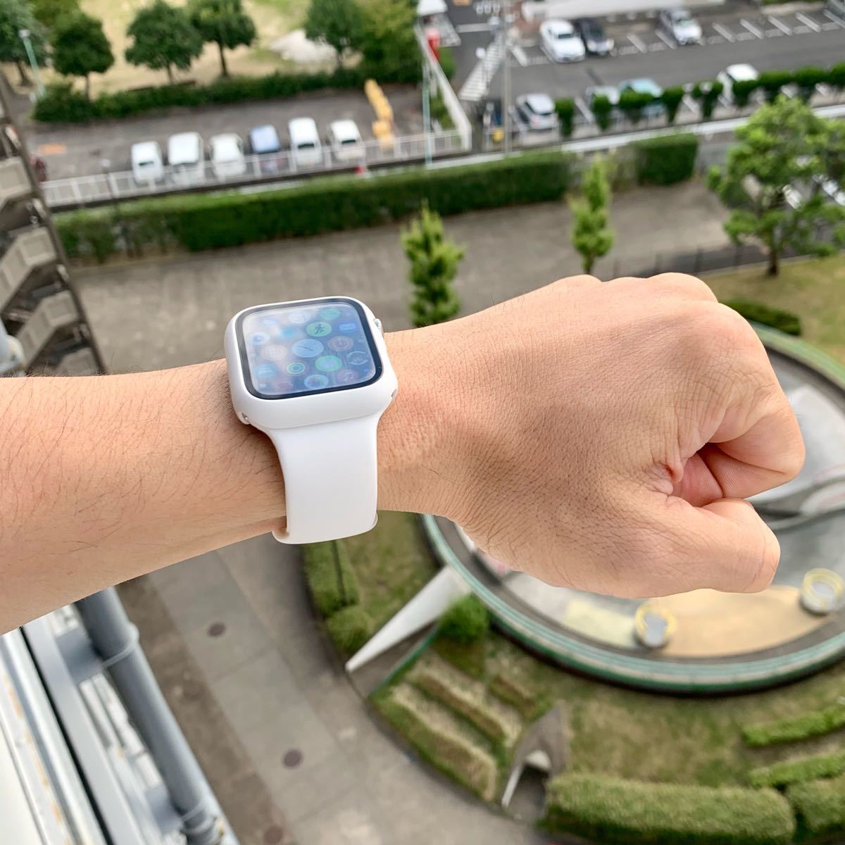 Apple Watch バンド 42mm ケースセット アップルウォッチ 白 - 金属ベルト